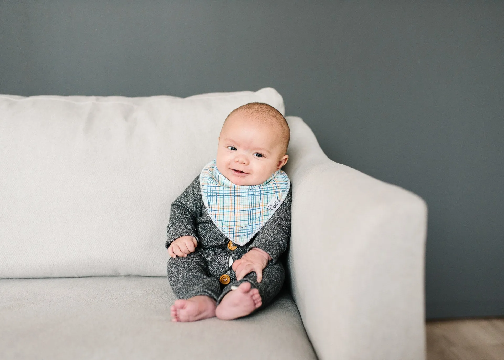 Copper Pearl Citrus Bandana Bib Set