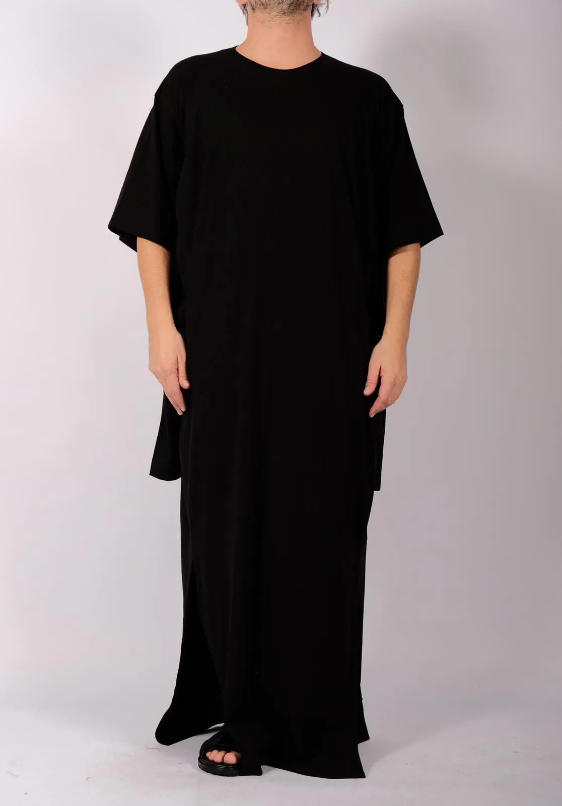 Cotton Jersey Dress Maxi with Four Sleeves