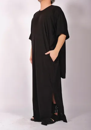 Cotton Jersey Dress Maxi with Four Sleeves
