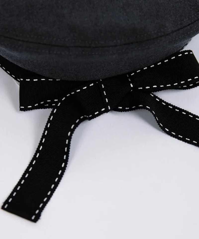 CREVE NINE: Ribbon Beret - Charcoal