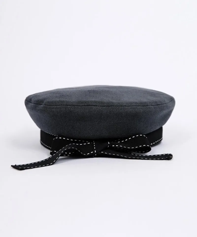 CREVE NINE: Ribbon Beret - Charcoal
