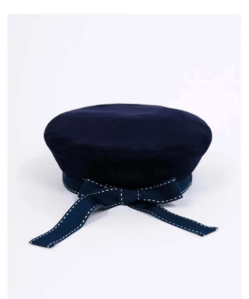 CREVE NINE: Ribbon Beret - Navy