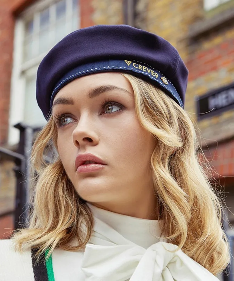 CREVE NINE: Ribbon Beret - Navy