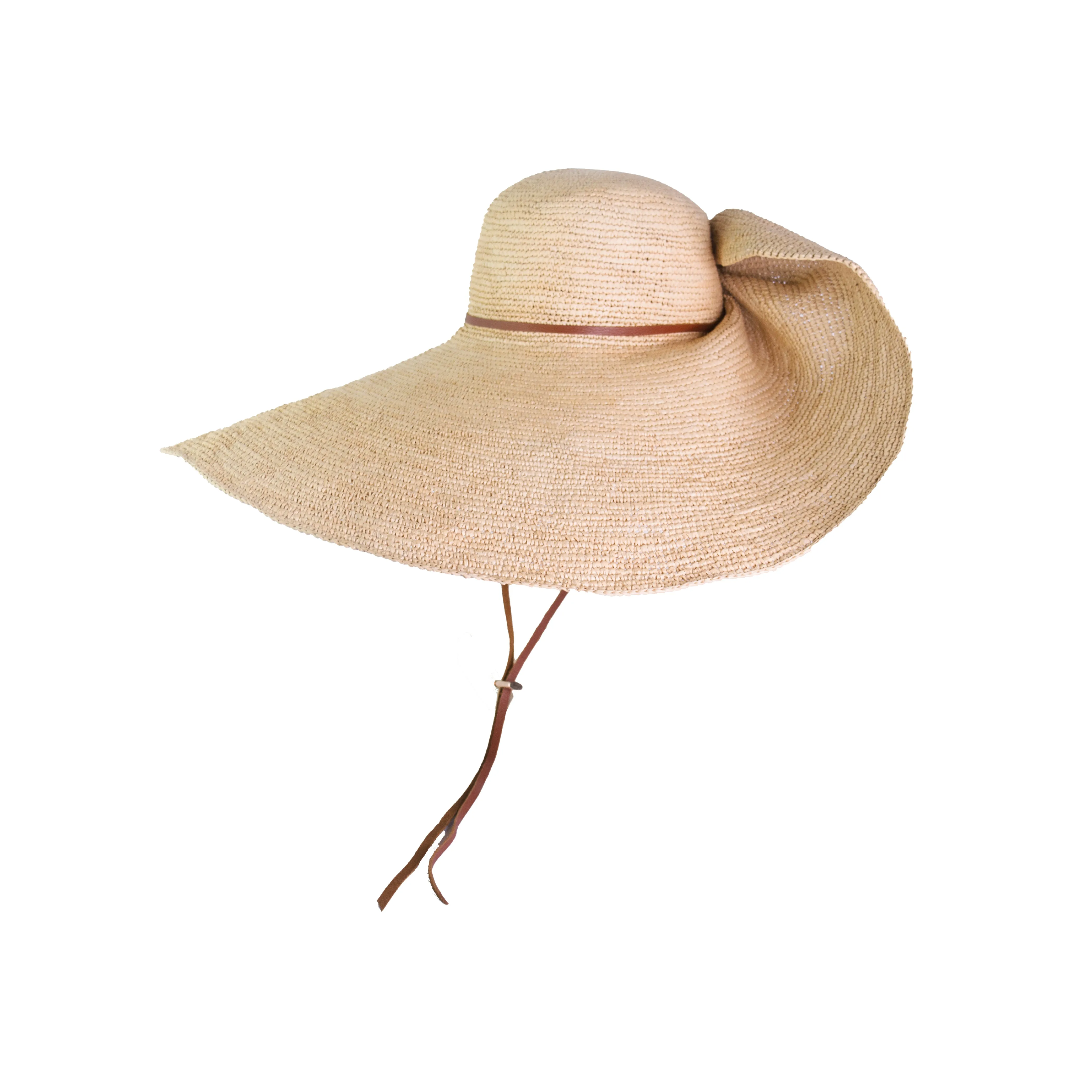 Crochet Glamour Panama Hat with Leather Band