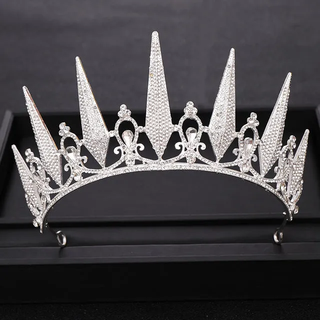 Crystal Rhinestone Crown Queen Tiara