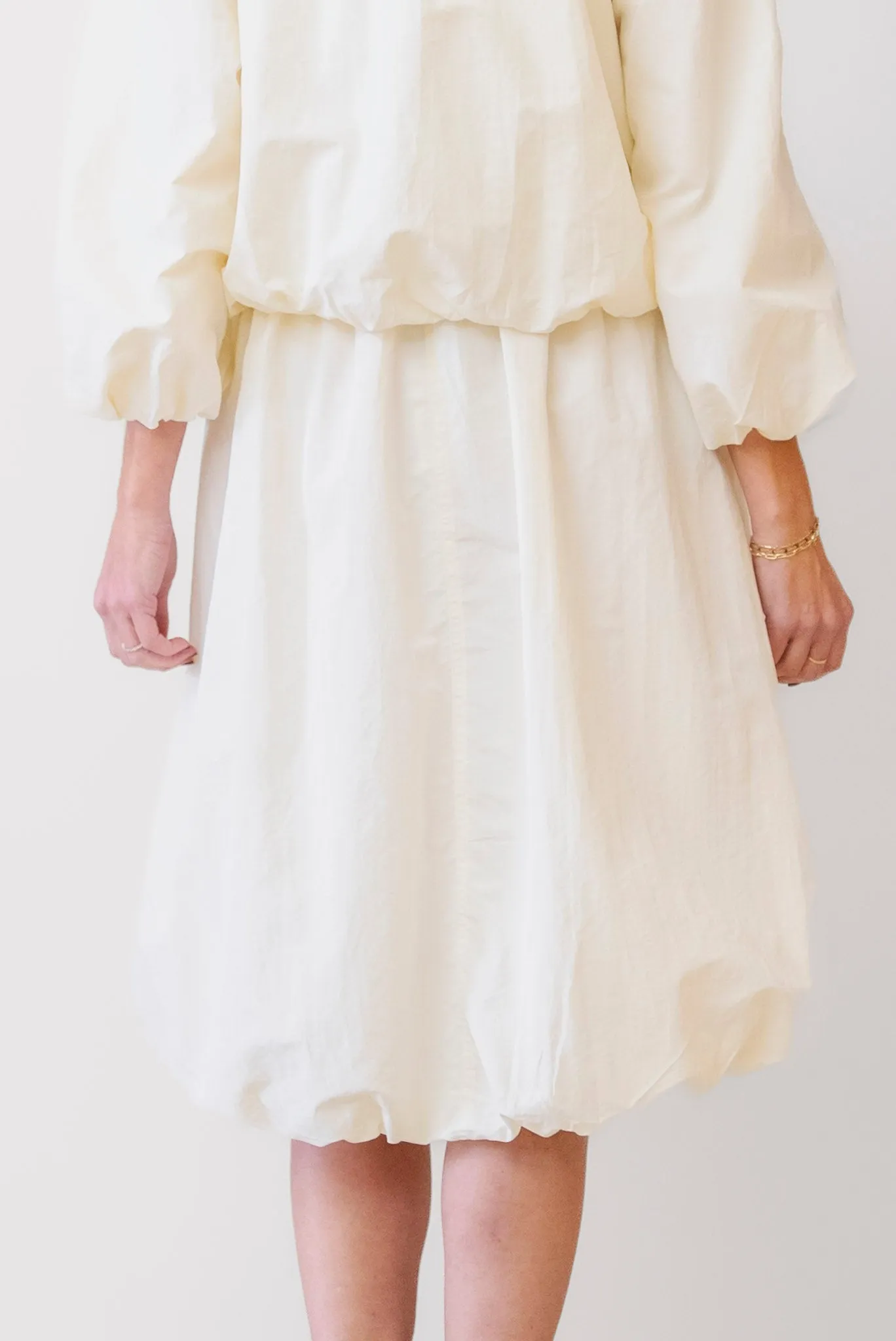 CURRENT AIR Bubble Hem Midi Skirt