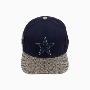 Dallas Cowboys NFL With Leather Visor Wool Flat Brim Snapback Hat