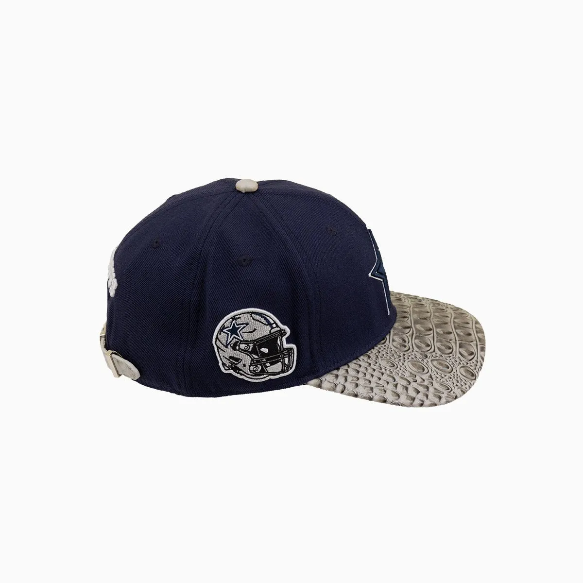 Dallas Cowboys NFL With Leather Visor Wool Flat Brim Snapback Hat
