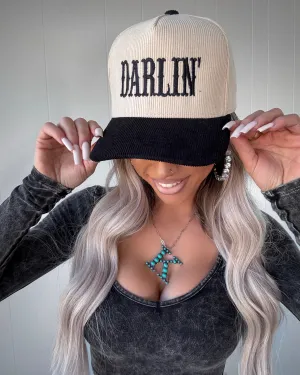 Darlin' Corduroy Trucker Hat - Black