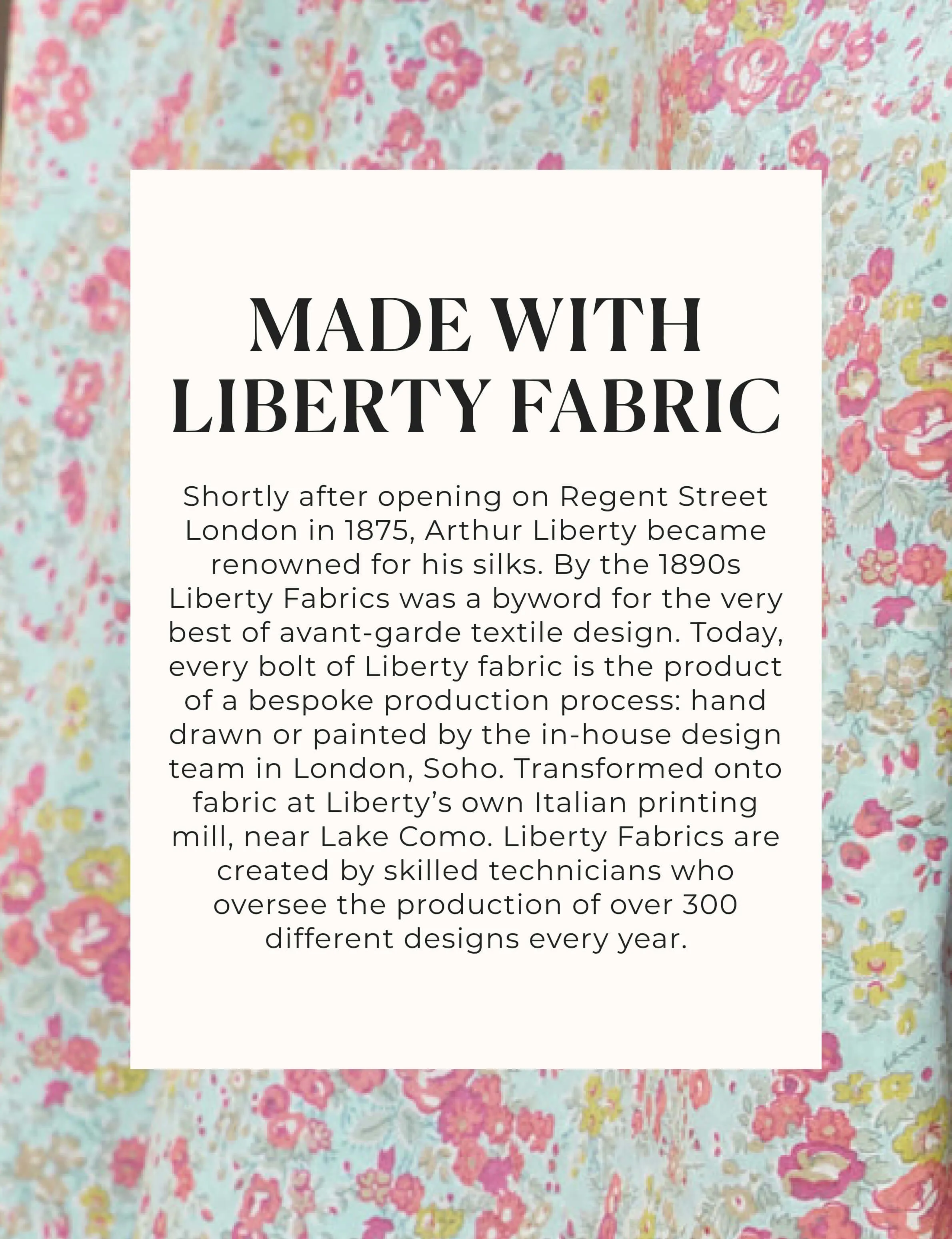 EILEEN Pink and Seafoam Floral, Made with Liberty Fabric
