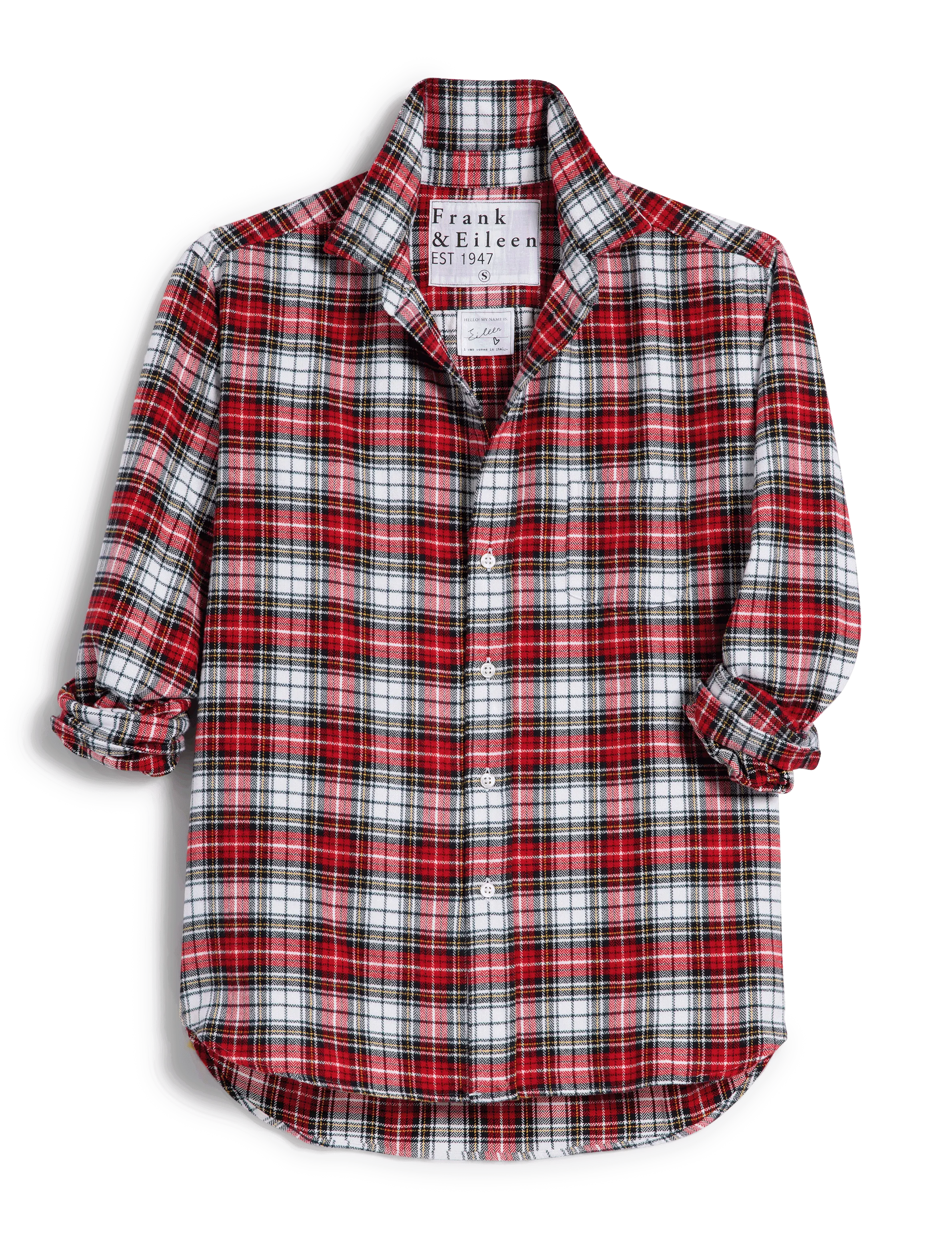 EILEEN Red and Black with White Plaid, Italian Flannel