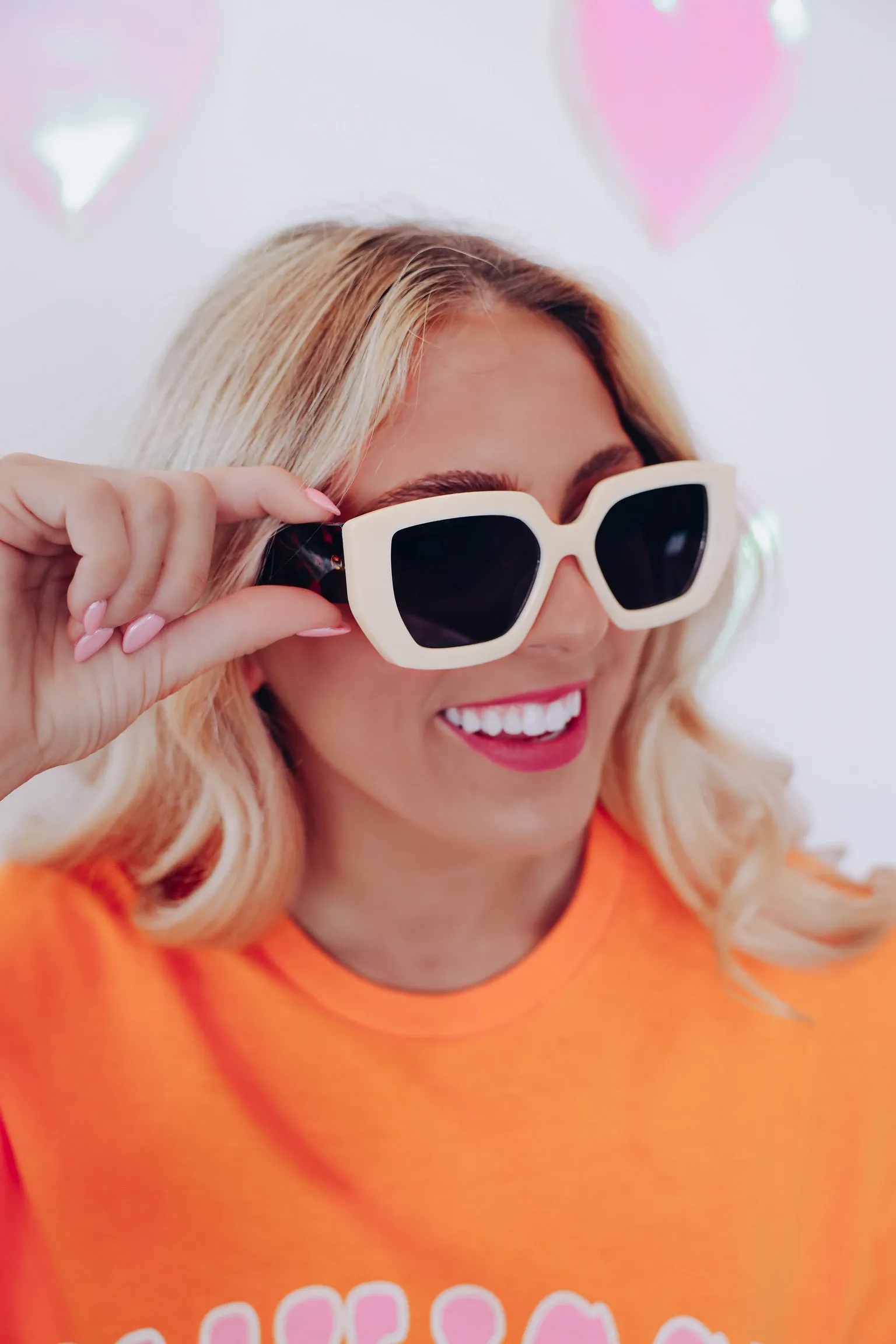 Ellure Oversized Fashion Sunglasses -Cream/Tortoise