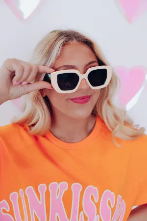 Ellure Oversized Fashion Sunglasses -Cream/Tortoise
