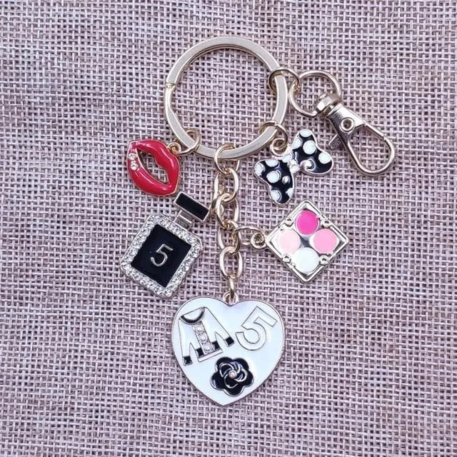 Enamel KC Gold Plated Keychain Casual Lovely Ethnic Handmade  Key Ring Women Girl Female Sexy Lady Jewelry Mother Gift BZ029-46