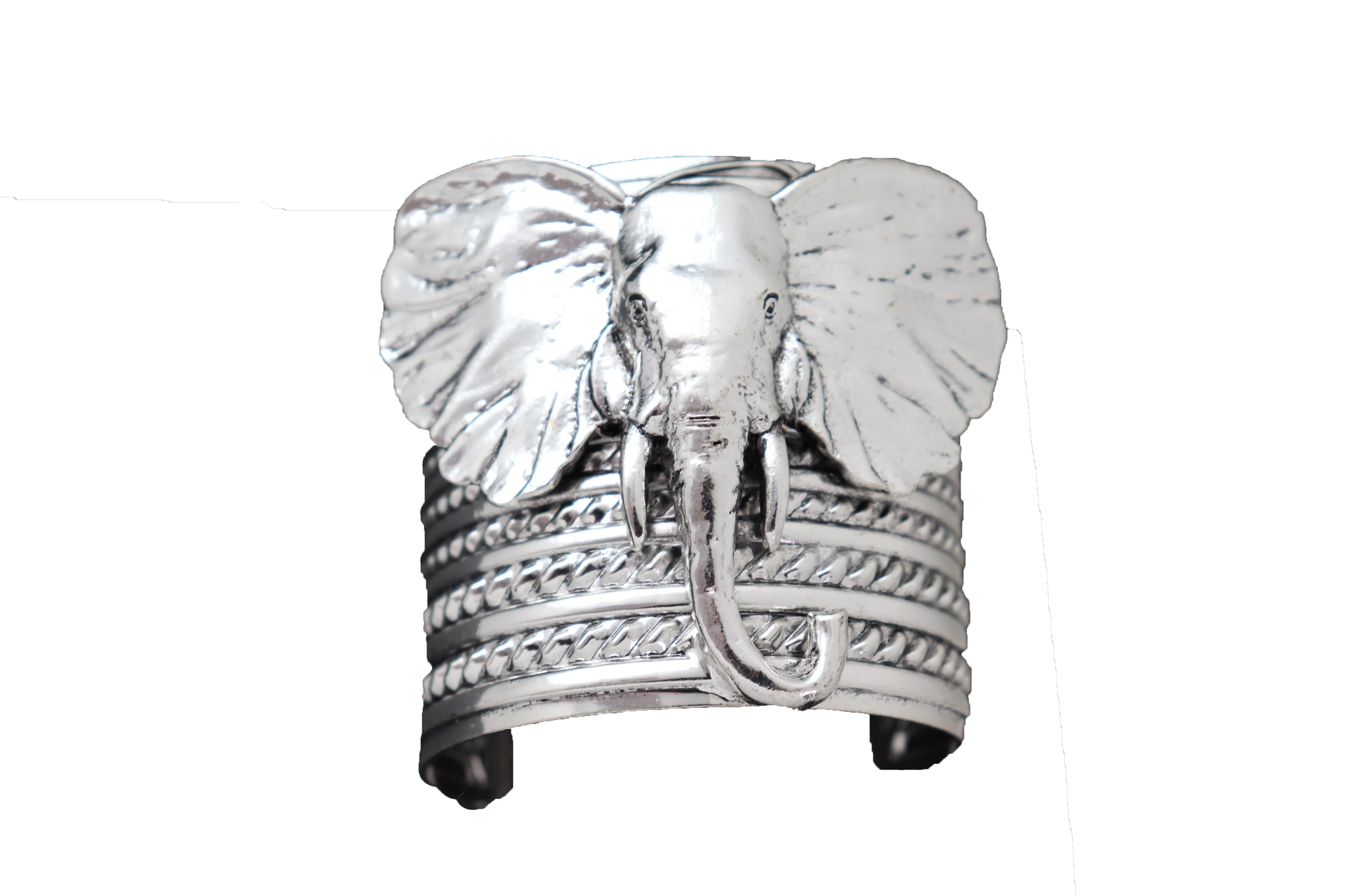Ethnic Silver Metal Elephant Head Wrist Cuff Bracelet Sexy