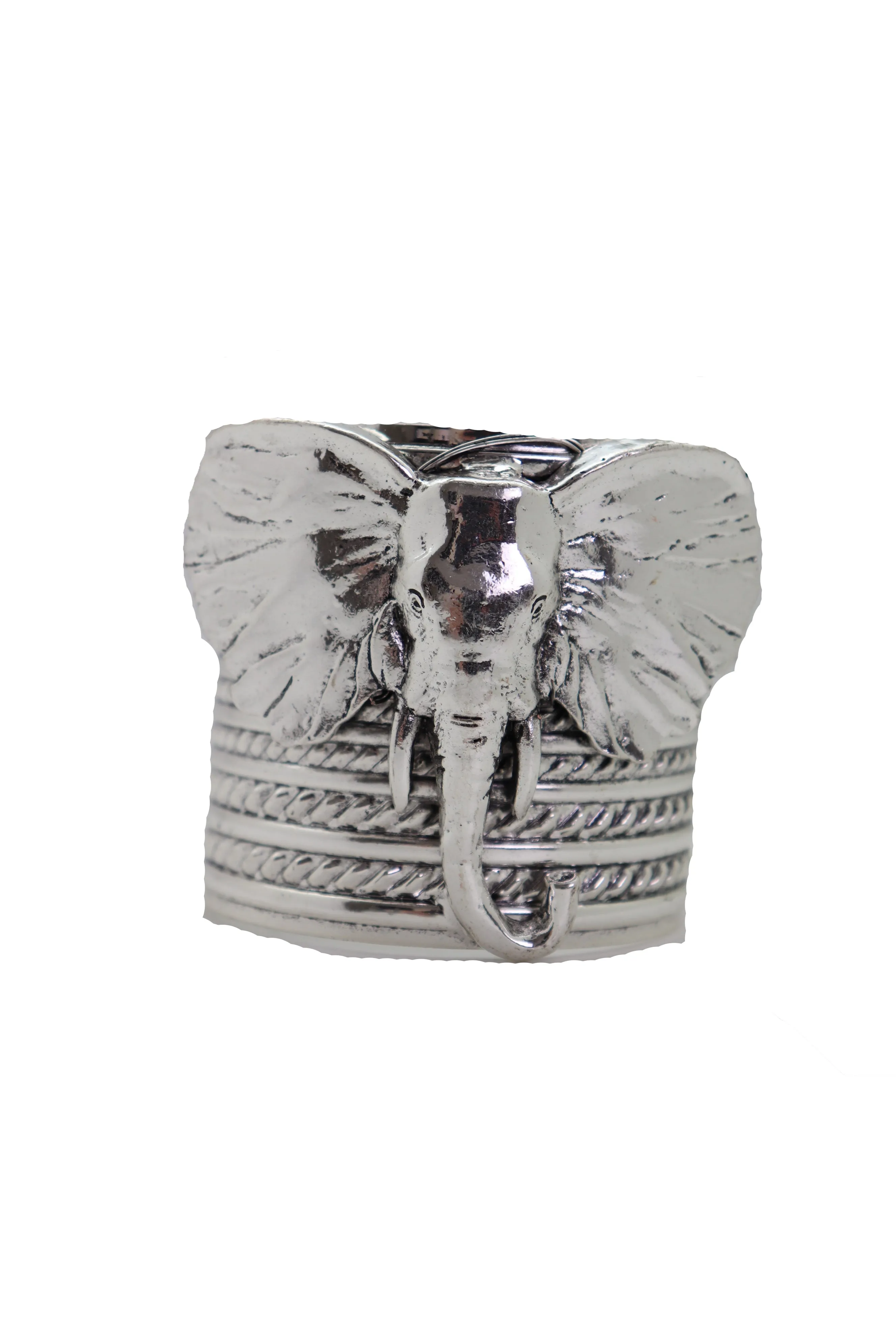 Ethnic Silver Metal Elephant Head Wrist Cuff Bracelet Sexy