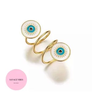 Evil Eye Spiral Ring