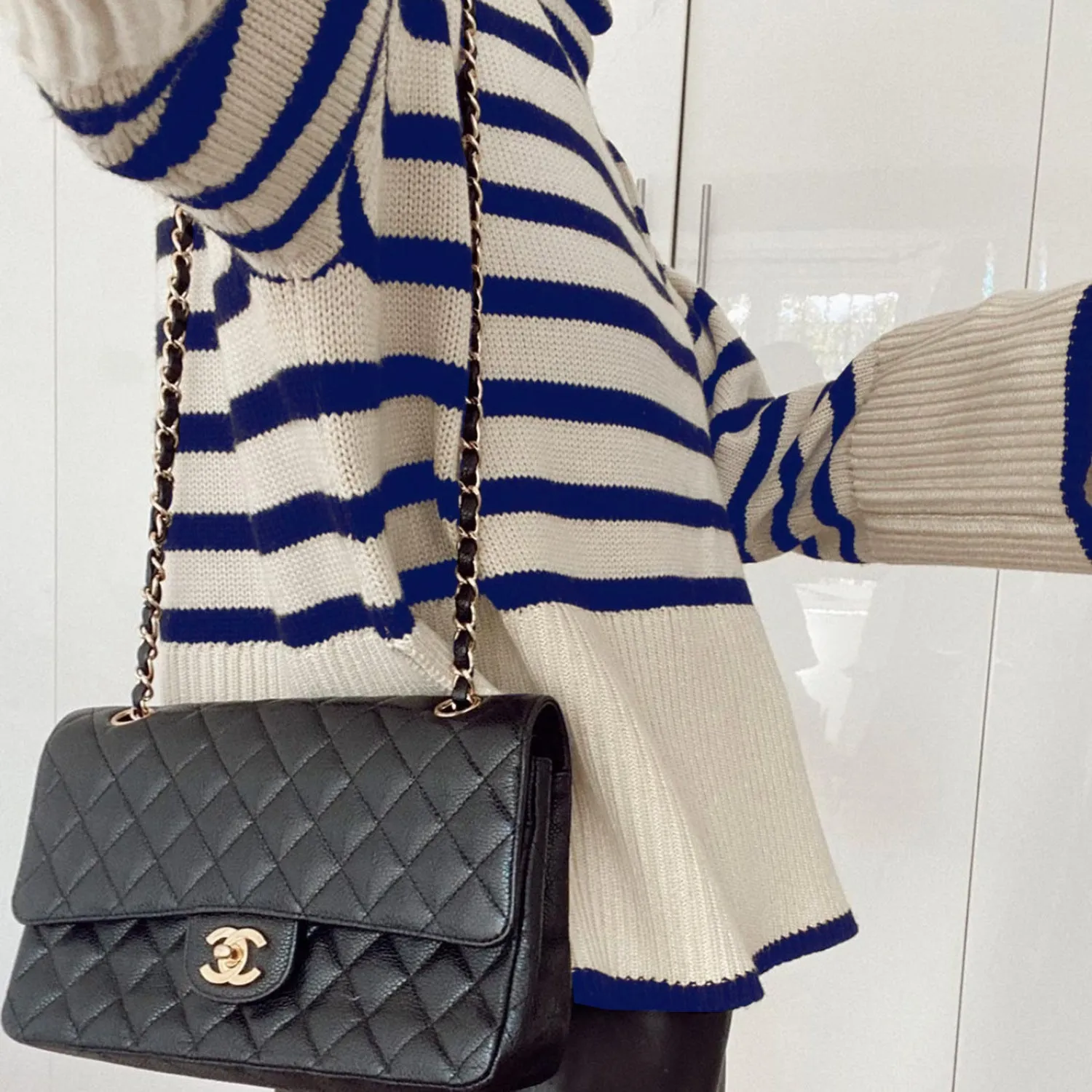 Fashion High Neck Striped Pullover Sweaters