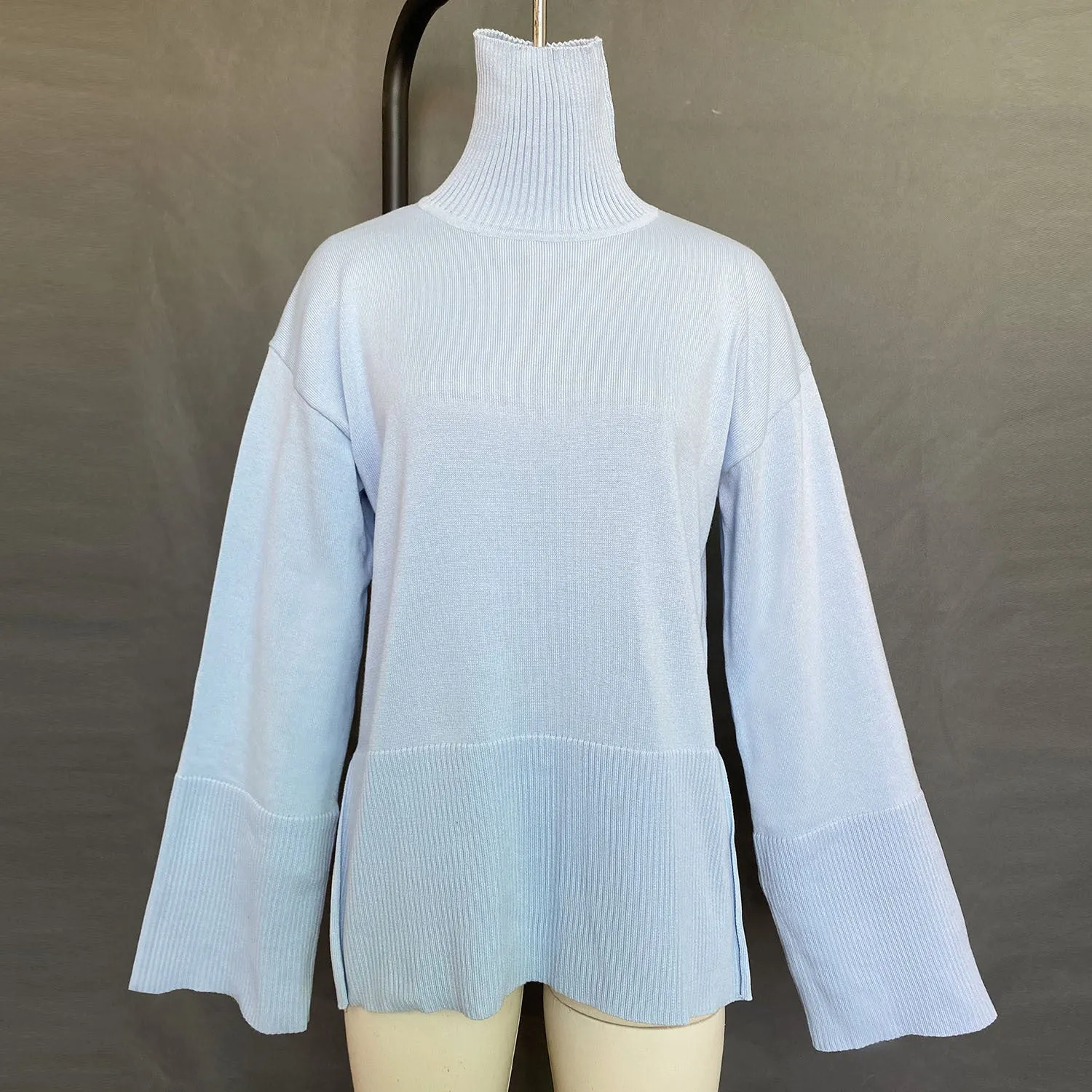 Fashion High Neck Striped Pullover Sweaters