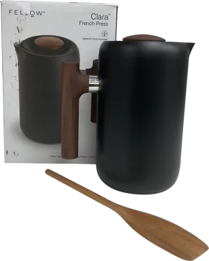 FELLOW Clara stainless-steel and wood French press Cafetiere