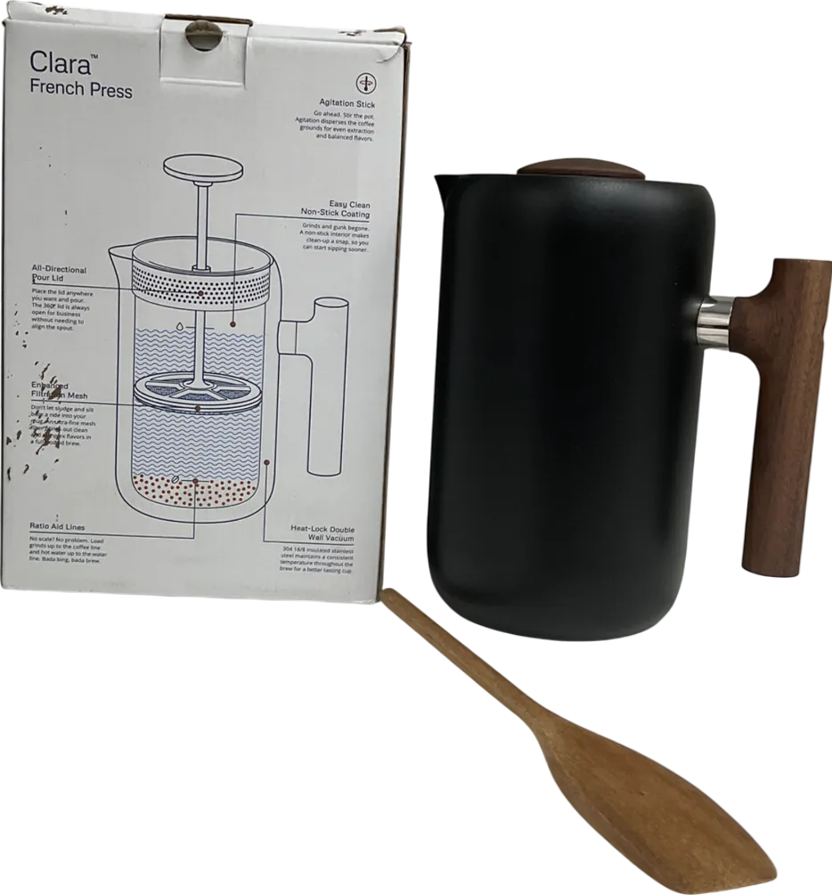 FELLOW Clara stainless-steel and wood French press Cafetiere