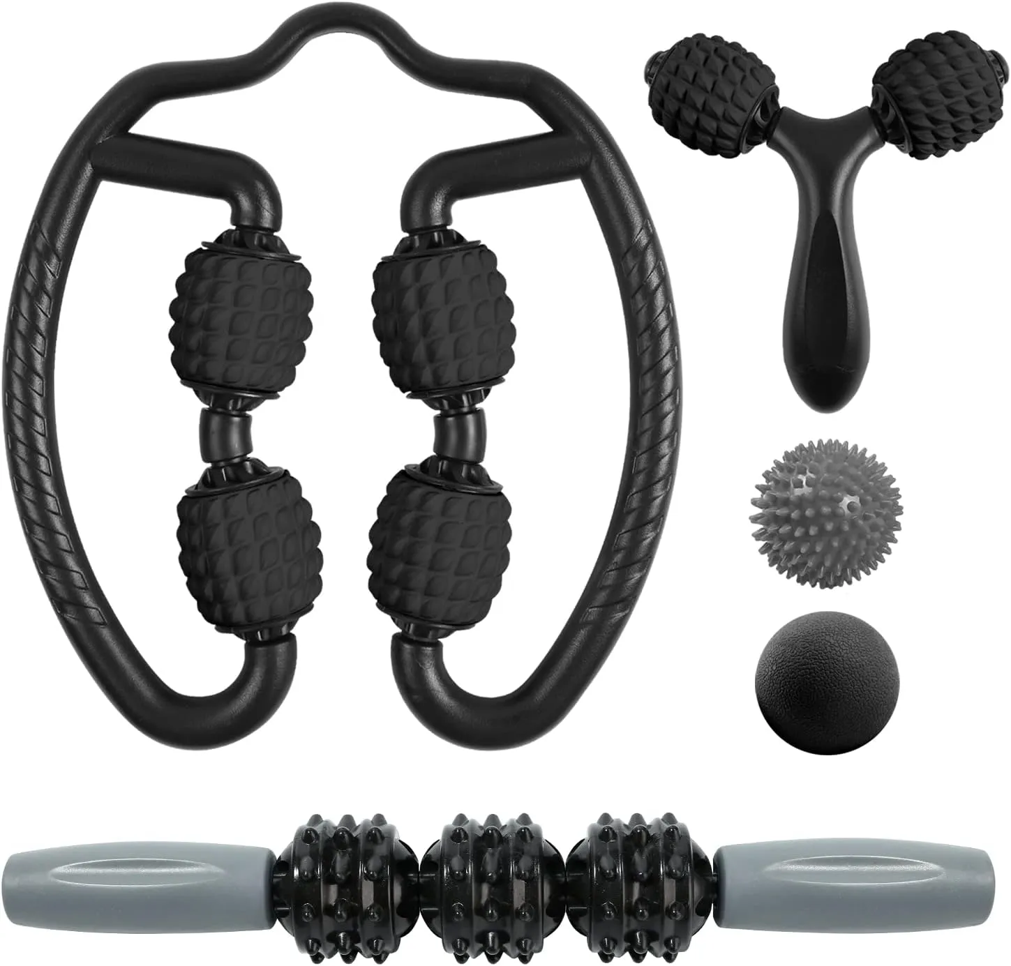 Foam Roller Set with 360° Trigger Point Massage Roller