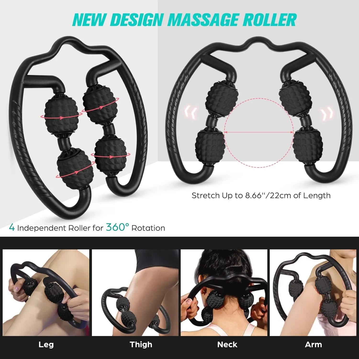 Foam Roller Set with 360° Trigger Point Massage Roller