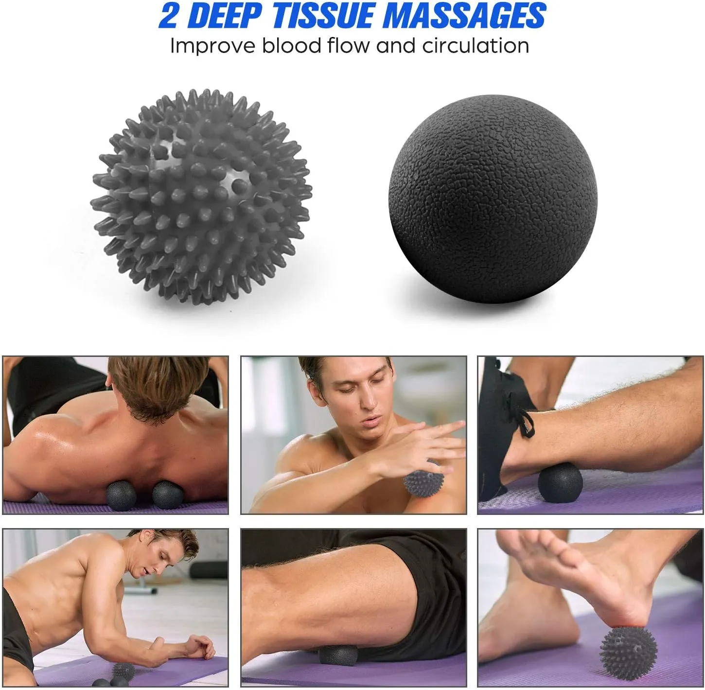 Foam Roller Set with 360° Trigger Point Massage Roller