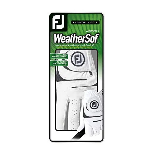 FootJoy Women's WeatherSof Golf Glove, White Large, Worn on Right Hand