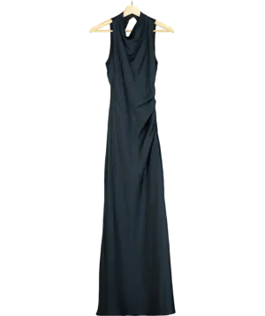 FOREVER NEW Blue Michelle Open-back Satin Maxi Dress UK 6