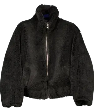 Free People Black Get Cosy Teddy Jacket UK XS