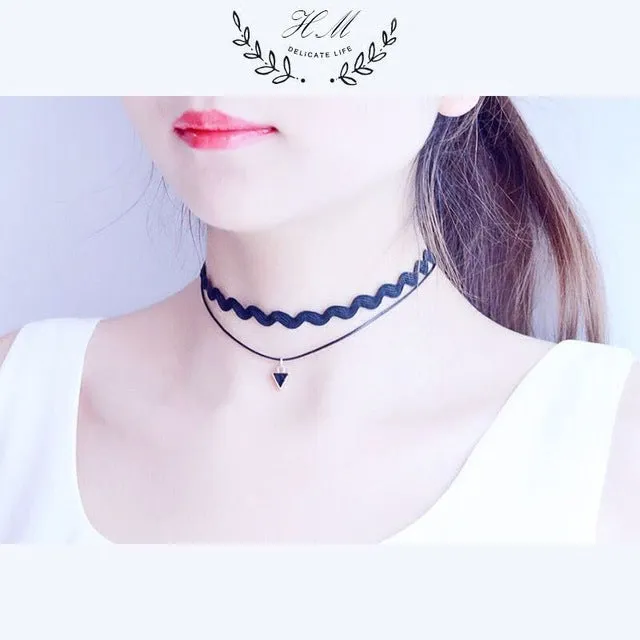 Free shipping! Fashion black collar neck chain sexy round clavicle wild temperament choker necklace Cowboy accessories jewlery