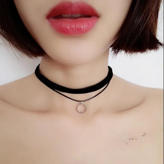 Free shipping! Fashion black collar neck chain sexy round clavicle wild temperament choker necklace Cowboy accessories jewlery