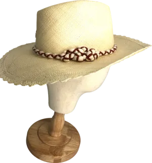 Freya Beige Rope Detail Western Style Hat UK S/M