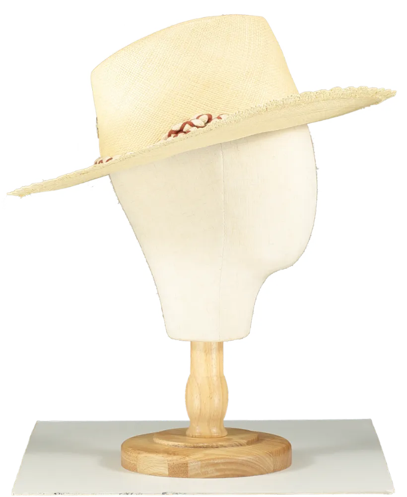 Freya Beige Rope Detail Western Style Hat UK S/M