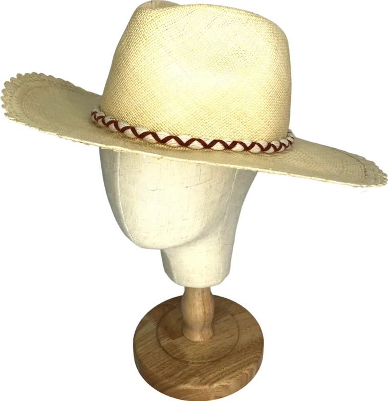 Freya Beige Rope Detail Western Style Hat UK S/M