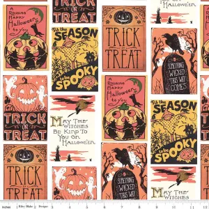 Fright Delight, Cards White - fat quarter