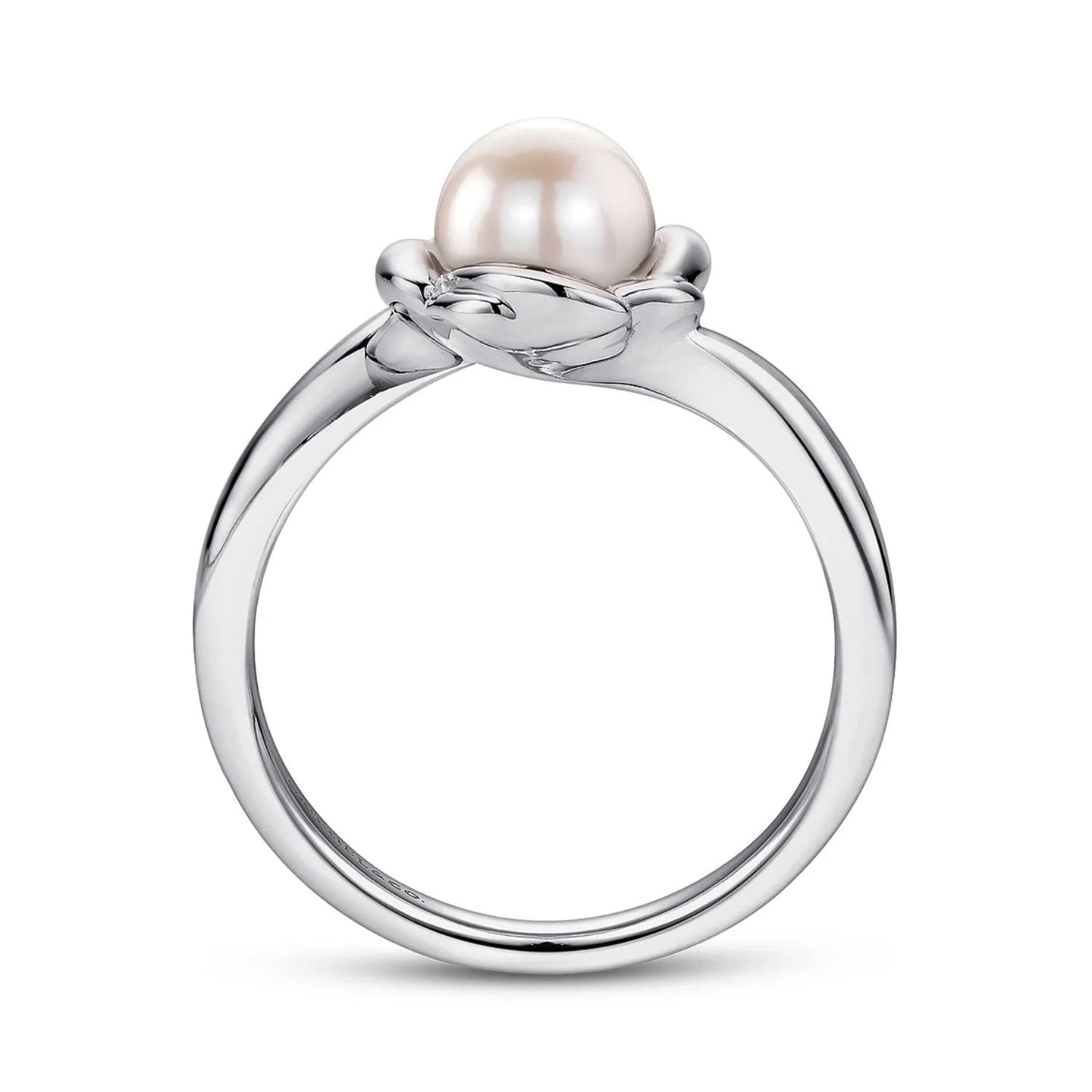 Gabriel & Co. Sterling Silver Swirling Cultured Pearl Ring
