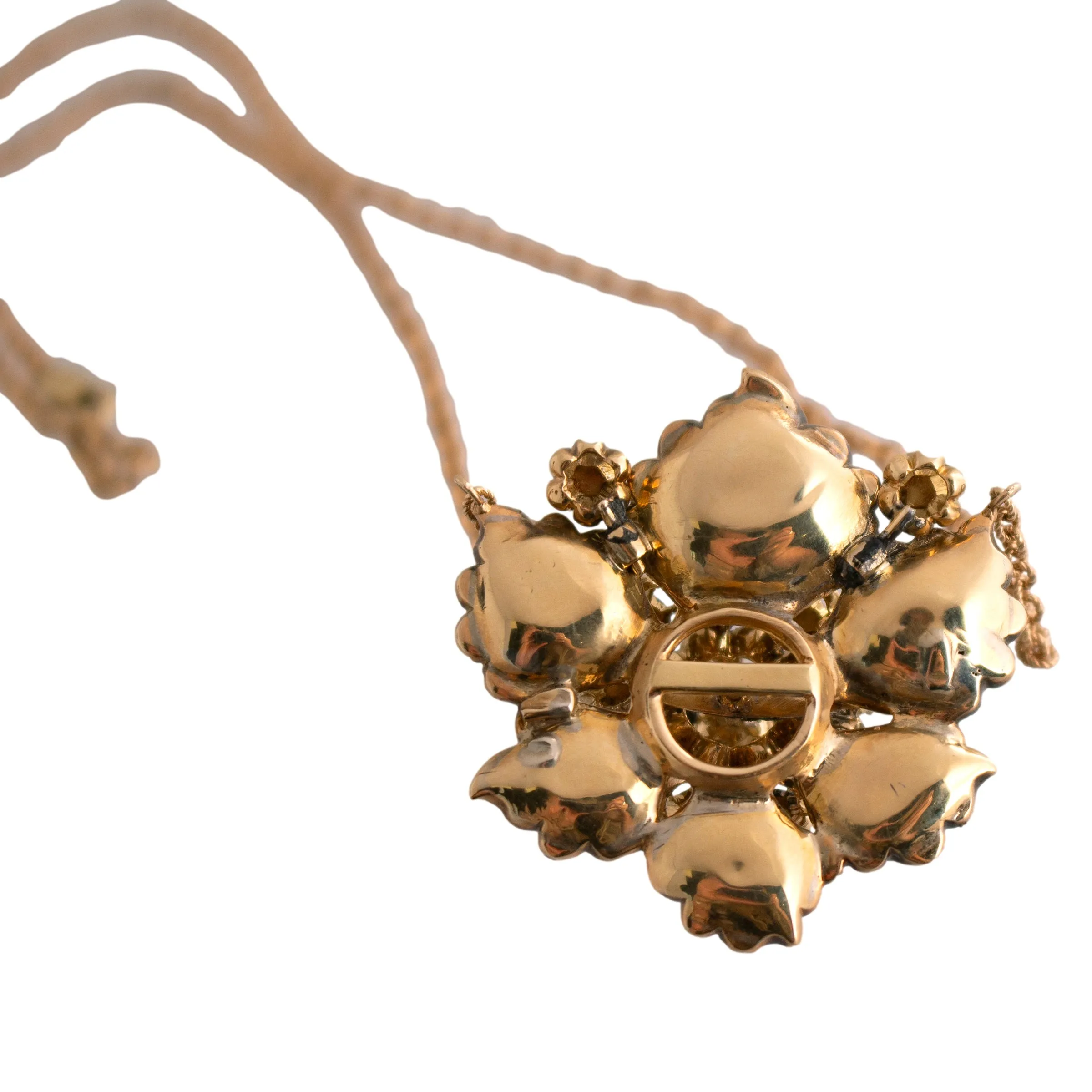 Georgian Rose Cut Diamond Cluster Pendant