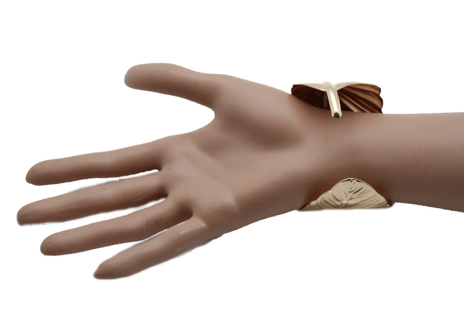 Gold Metal Extra Long Cuff Bracelet Jewelry Accessories Bling Wide
