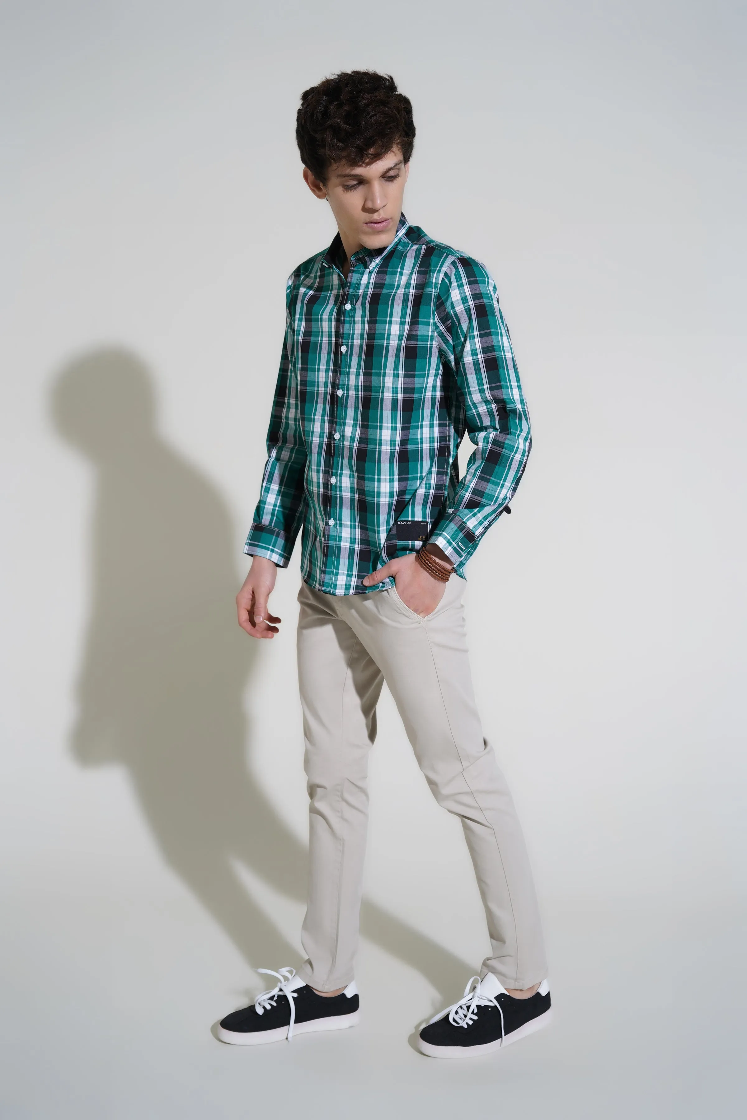 Green Madras Check Shirt