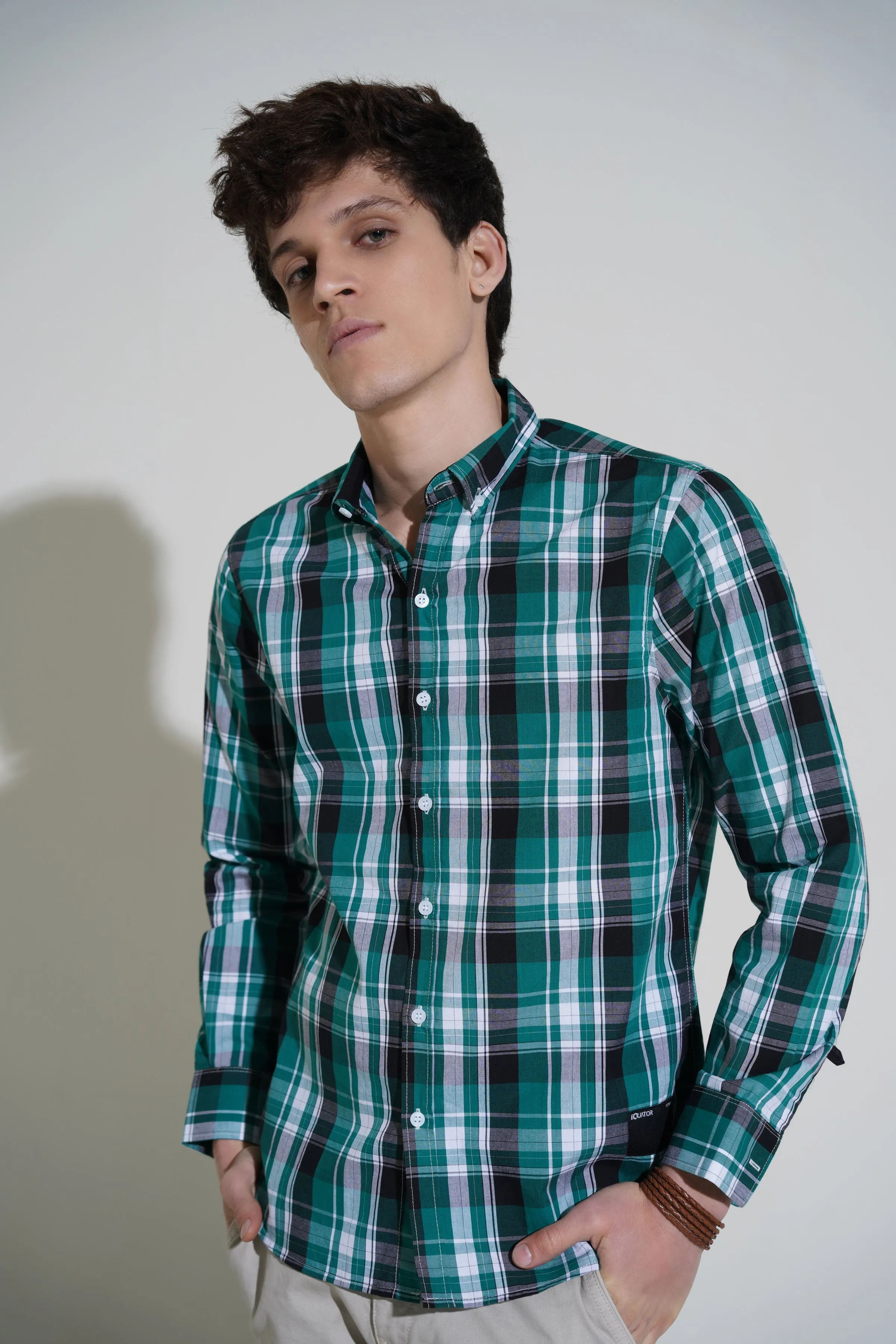 Green Madras Check Shirt