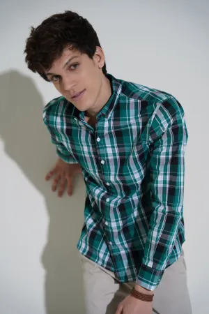 Green Madras Check Shirt