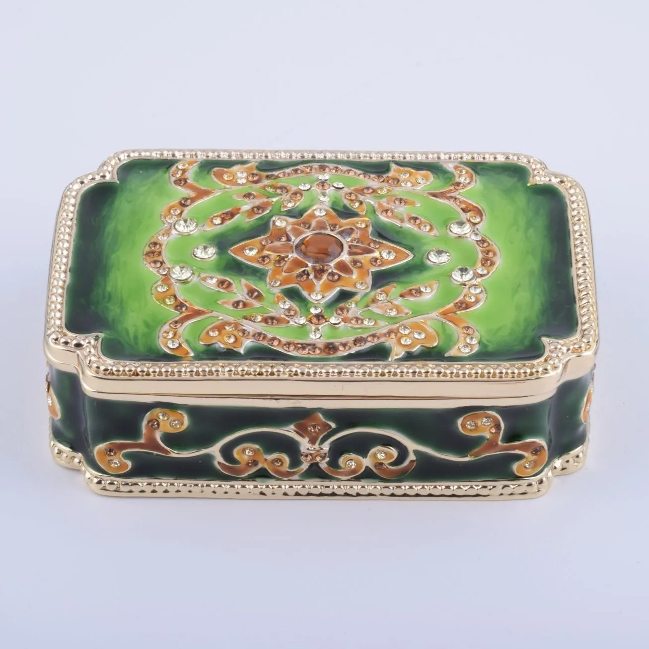 Green Vintage Style Trinket Box