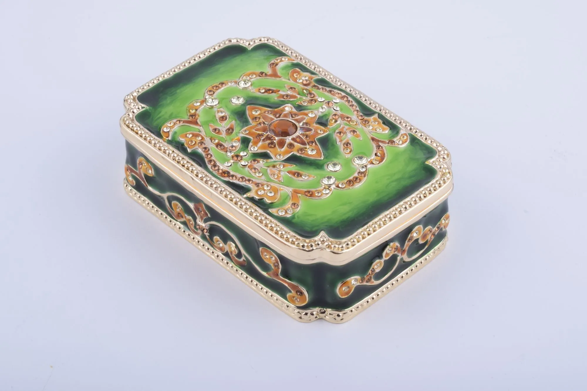 Green Vintage Style Trinket Box