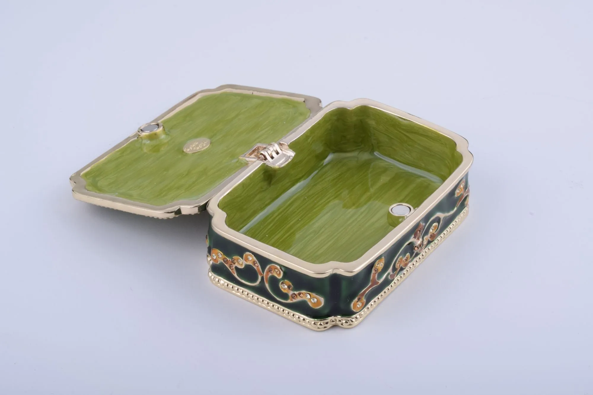 Green Vintage Style Trinket Box