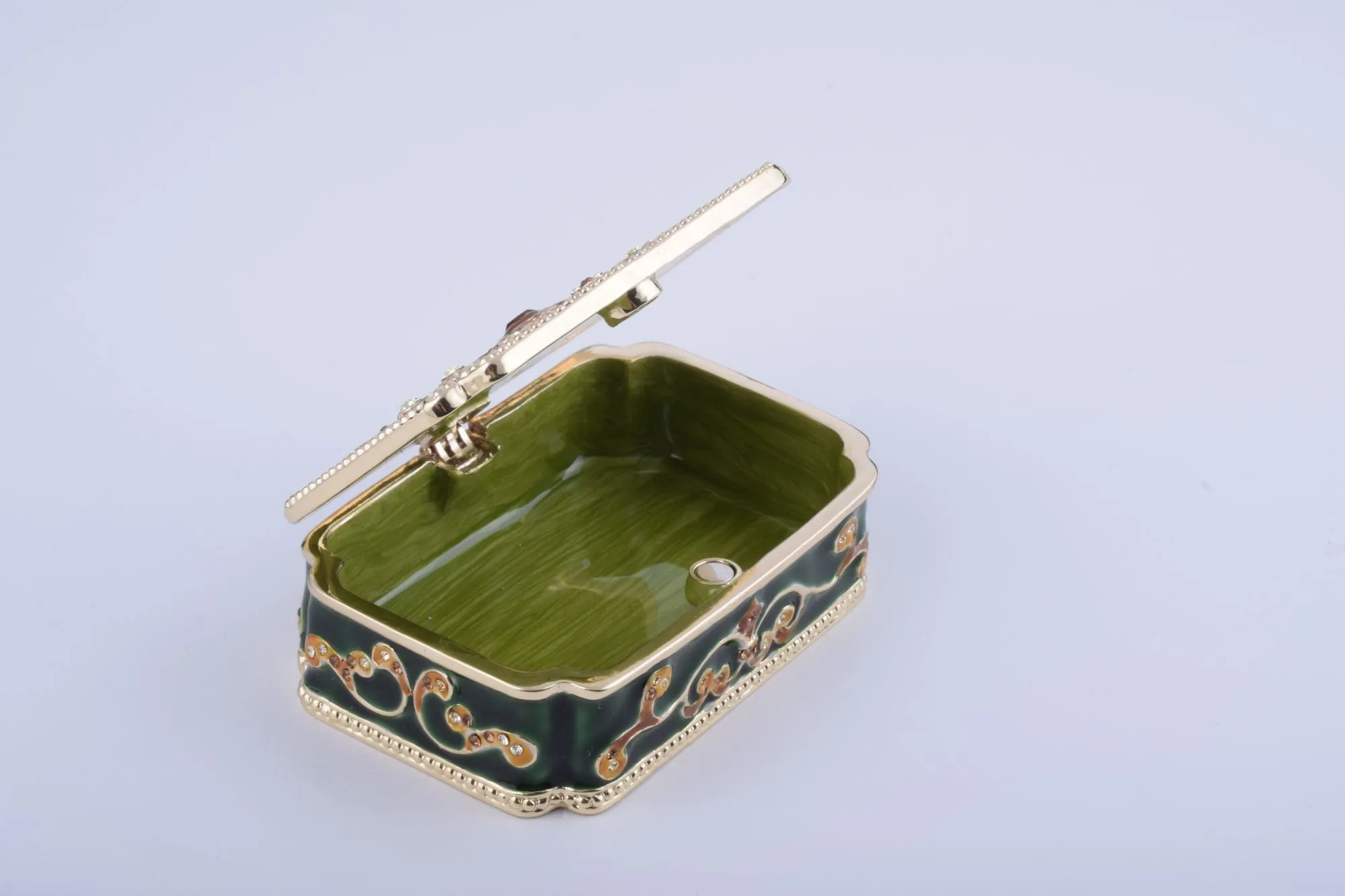 Green Vintage Style Trinket Box