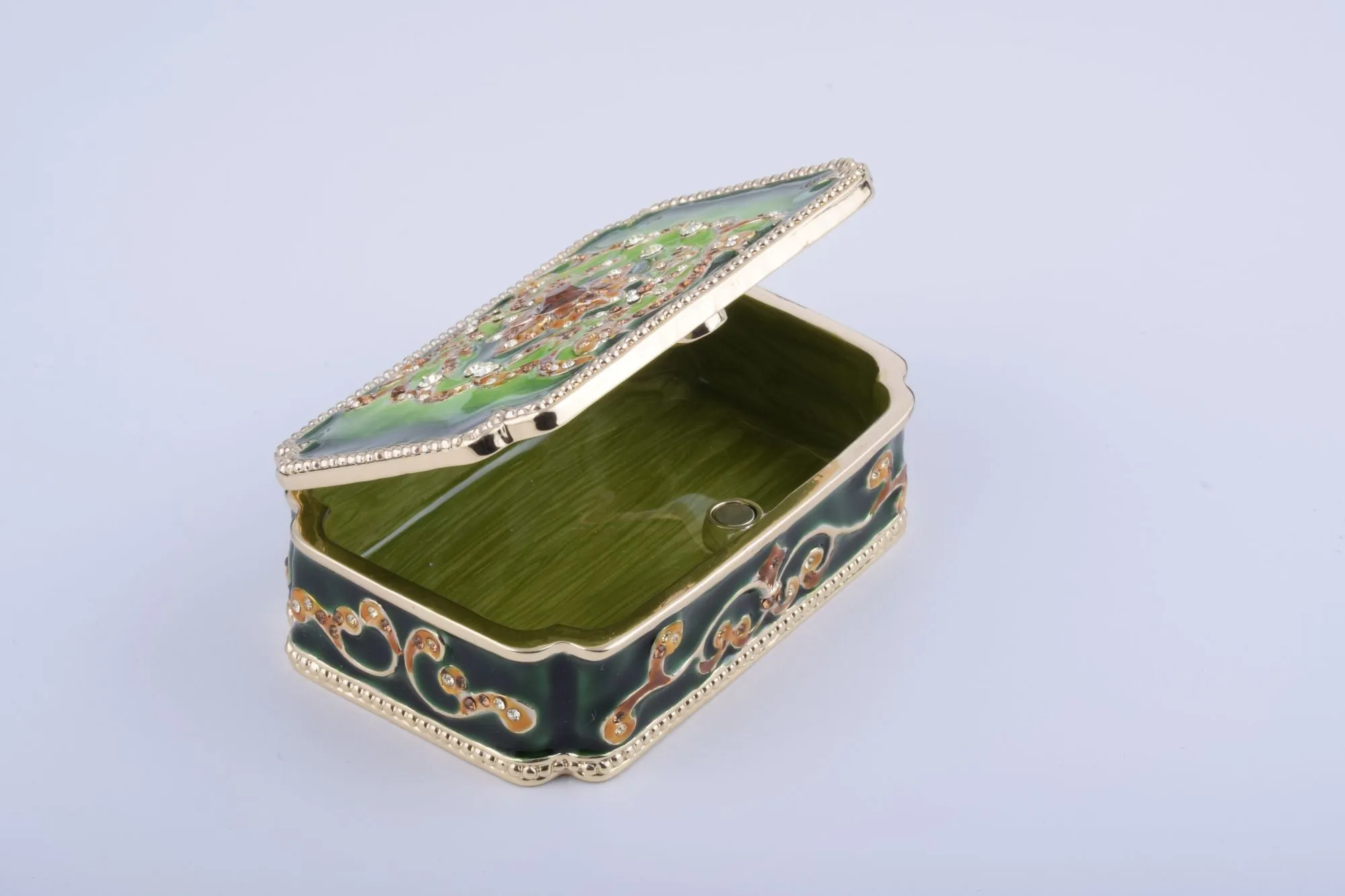 Green Vintage Style Trinket Box