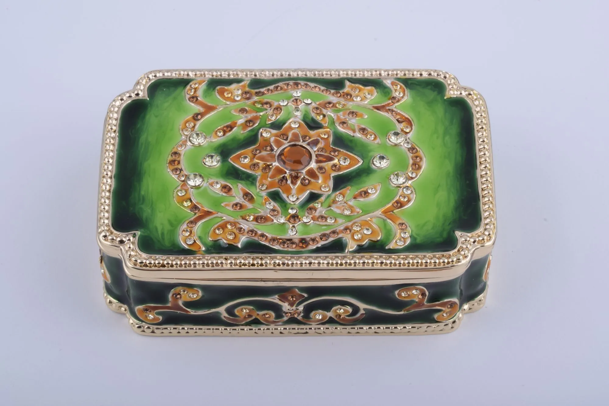 Green Vintage Style Trinket Box