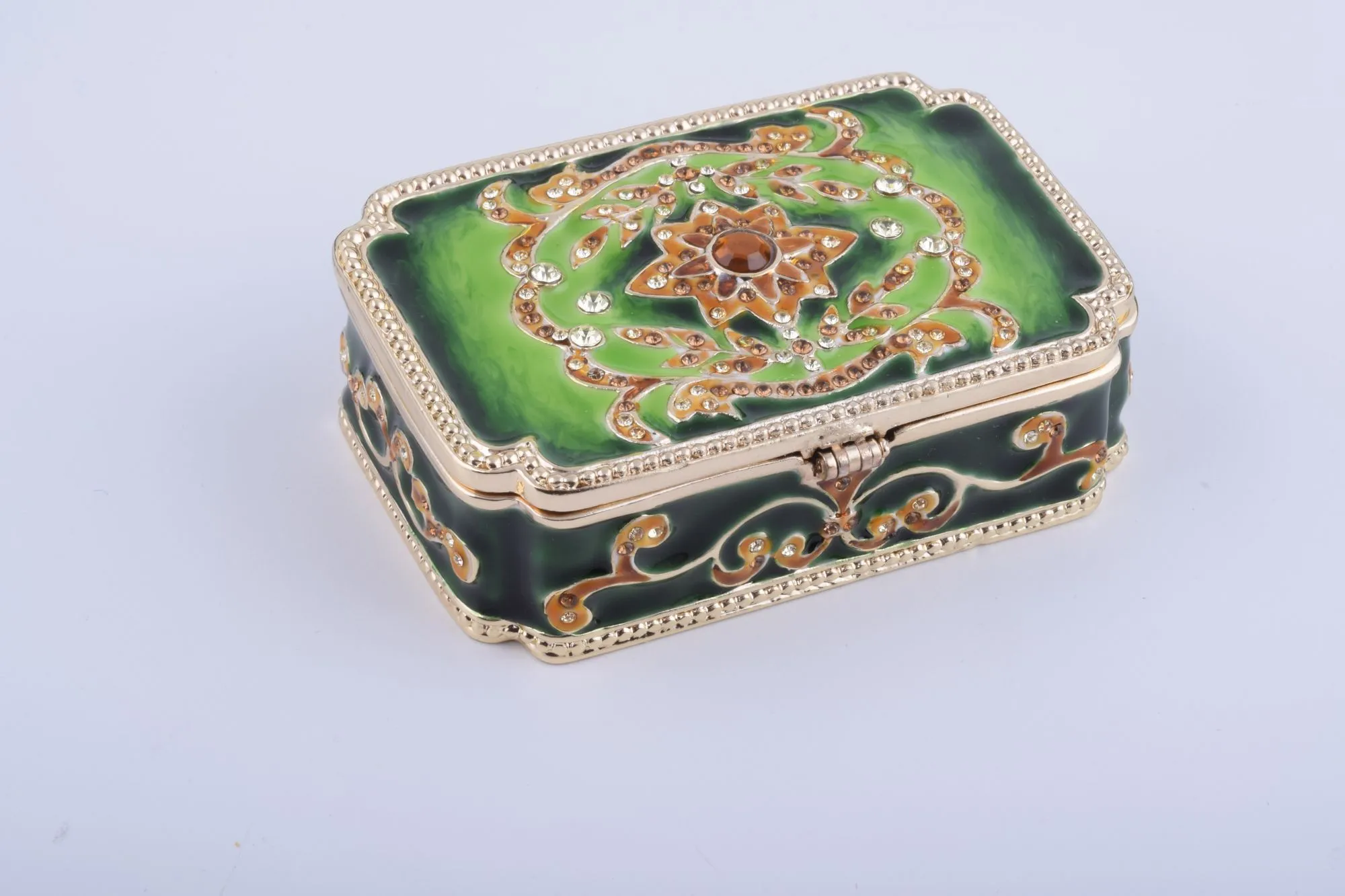 Green Vintage Style Trinket Box